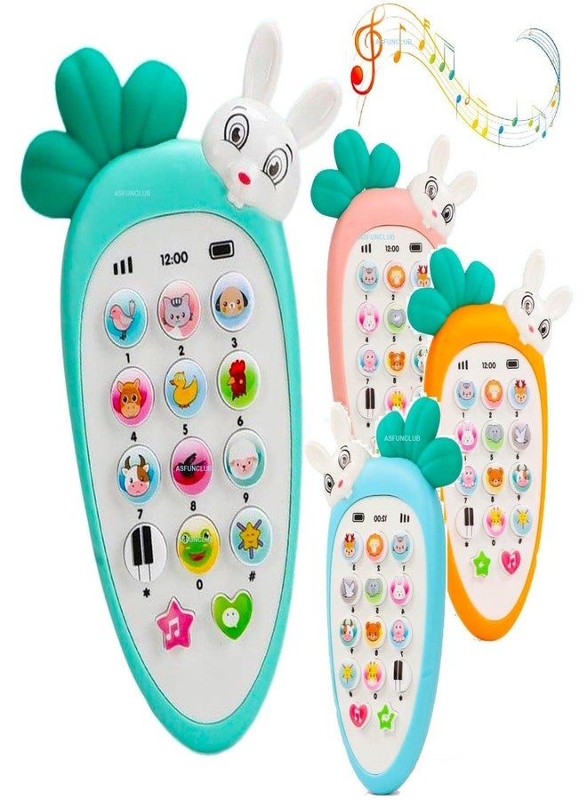ASFunClub FunClub Radish Style Cute Rabbit Face Pretend Play Cell Phone Toy for Kids Toddlers with Music, Ringtones Lights-Birthday Party Favors and Gifts for Boy Sound Toys for Baby Toy Gift Toy_Multicolor,1Pc - Image 1